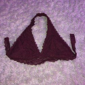 Hollister burgundy lace bralette